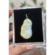 Class A certified funny jade pendant meaning, fortune, health, peace C44.2 N24.6 D3.9