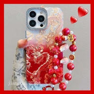 新年手機殼 Suitable for Apple 15 Phone Case 13 Dragon Year New Year Gradient Chinese Red 14 New 15 Promax Premium IPhone 14 Promax Comes with Lens Film 12 Pro Women's 11 Protective Case