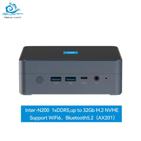 Inter N200 Mini PC Barebone Kit DDR5 RAM M.2 NVME Support HDMI 4K 60Hz Compact Computer for Theater/