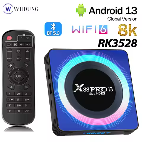 X88 Pro 13 Smart TV Box Android 13 RK3528 Quad Core WiFi6 BT5.0 8K H.265 Video Decoder Home Media Pl