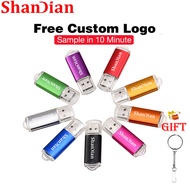 SHANDIAN (1PCS Free Custom Logo) USB 2.0 Flash Drive 128GB Free Key Chain Pen Drive 64GB Business Gift Flashdrive 32GB Plastic Pendrive 16GB Mini Thumbdrive 8GB Memory Stick 4GB