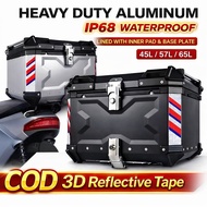 45/57/65L Motor Aluminum Box (Kotak)  Waterproof Lock & Shockproof Universal for ADV NVX NMAX Black