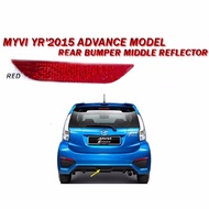 1pcs Myvi 2015 Advance Model Rear Bumper Middle Reflector Set Red Color Lamp