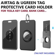 [Ready Stock] AirTag Ugreen Tag Slot Hard Protective Case Card Holder Key Chain for Tesla Key Card