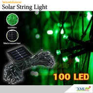 XML-Solar ไฟกระพริบ โซล่าเซลล์ ไฟคริสมาส 100 led (เเสง : สีเขียว)