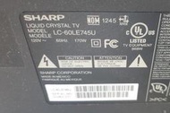 夏普Sharp   LED液晶電視 LC-60LE745U 零件機