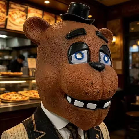 Freddy Fazbear Mask Five Nights at Freddy's Cosplay Latex Mask Bear Costume for Halloween Party