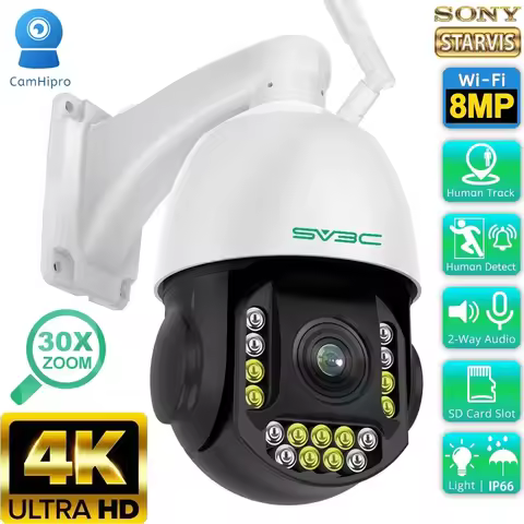 SV3C 8MP 30X Optical Zoom Surveillance Camera 2MP 5MP PTZ Wifi Camera Outdoor 2-way Audio Security I