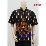 KEMEJA 666 men's batik shirt M - big size 5L - short sleeve men's uniform shirt
