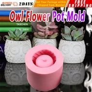 【Owl Flower Pot Mold】Durable Silicone Owl Flower Pot Mold Cement DIY Succulent Making Mould Manual Clay Craft Concrete Bottle Pen Holder Owl-Silicone-Mold