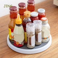 JING Rotating Spice Rack Turntable Organiser Storage Trays 360 Degree Rotating Storage Carousel Shel