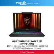 MSI Cyborg 15 B2RWFKG 223 Gaming Laptop - 15.6" 144Hz/Intel C5-210H/RTX5060/16GB/512GB SSD/Win11 Hom