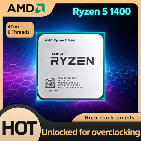 AMD Ryzen 5 1400 4 Core 8 Thread 3.2GHz Up to 3.4GHz AM4 14nm 8M L3 Cache 65W Zen1 Tray CPU for Gami