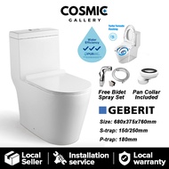 MIDAS x Cosmic Geberit Tornado Flush 1-Piece Toilet Bowl WC 3010 Water Closet FREE BIDET SPRAY [LOCA