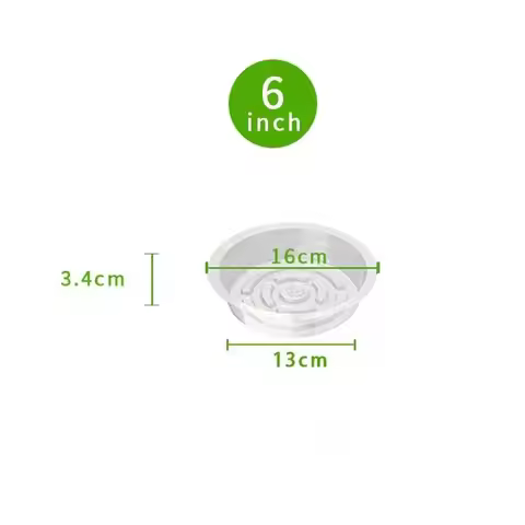 5pcs 6/8/10/12 Inch Plastic Flower Pot Tray Round Transparent Planter Mat Reusable Sturdy Drip Trays