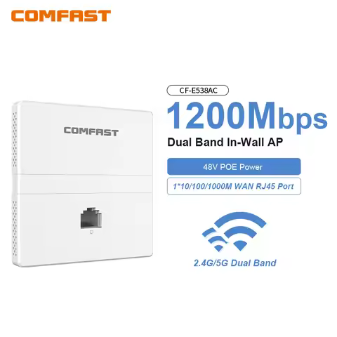 Comfast 2.4G/5.8G1200M Gigabit Wireless In-Wall AP 48V POE Power RJ45 Port Mu-Mimo Access Point for 