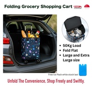 Foldable Grocery Trolley Cart – 50 kg Heavy-Duty, Compact