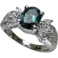 Size 12, Brazilian Alexandrite 0.87ct, Diamond 0.51ct, Pt900 Platinum, 7.5g, Women's Ring