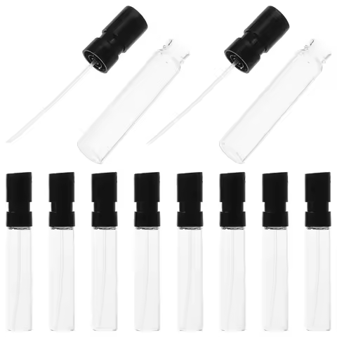 10Pcs 2Ml Refillable Glass Perfume Bottle Mini Travel Atomizer French Snap Fine Mist Spray for Colog