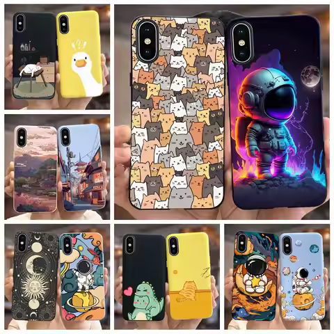 For Apple iPhone X Case iPhone XR Cute Spaceman Cartoon Cover Soft Silicone Phone Case For iPhone XS