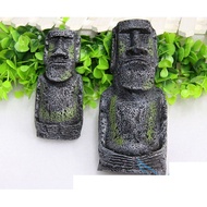 Easter Island stone statue aquarium accessories decoration resin landscaping antique Roman statue
