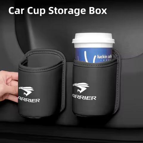 Car Seatback Water Cup Box Leather Mug Drinks Storage Bag Accessories For Toyota Harrier Corolla Yar