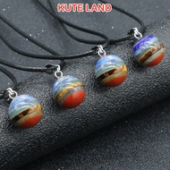 Feng Shui 7 Chakra 14mm Round Stone Necklace DA-69