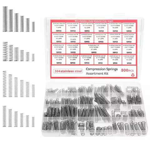 300PCS Compression Springs Assortment Kit 23 Different Sizes Small Spring 304 Stainless Steel Mechan