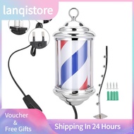 28cm Barber Shop Pole Rotating Lighting Red White Blue Stripe Light Stripes Sign Hair Wall Hanging LED Downlights