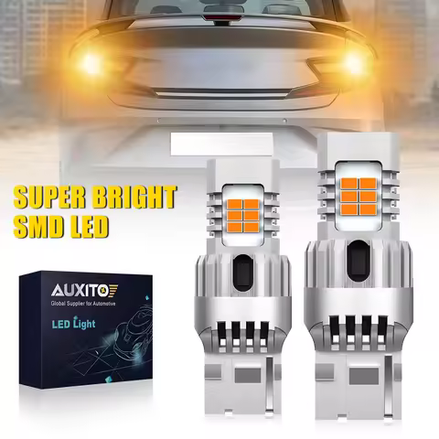 AUXITO 2Pcs Canbus T20 WY21W LED W21W 7440 Amber Car Turn Signal Light Lamp No Hyperflash No Error A