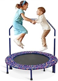 36-Inch Trampoline for Kids Mini Trampoline with Adjustable Handle and Safety Padded Cover Foldable Toddler Trampoline Indoor &amp; Outdoor Rebounder Trampoline for Kids Play and Exercise