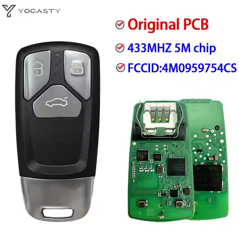YOCASTY Original PCB Remote Car Key 433MHZ 754BC/BA/AA(2017-2019) 754CG(2017-2024) 5M Chip For Audi 