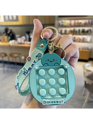 1個創意可愛的恐龍卡通動物減壓玩具鎖匙扣，精美可愛的鑰匙扣休閒配件