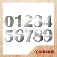 STAINLESS STEEL SILVER BIG NUMBERING HOUSE NUMBER PLATE SS180 180MM (0 - 9)