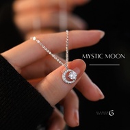 YY.Fashion Mystic Moon Silver Pendant Necklace Diamond Fashion Women's X014