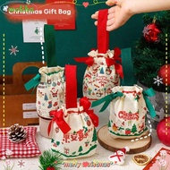 MOLIHA Christmas Gift Bag, Large Capacity Canvas Candy Packaging Bag, Creative Portable Candy Handba