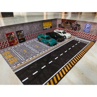 Hotwheels Diecast Japanese Parking Diorama Scale Paper Papecraft Material64 Diorama 1/64