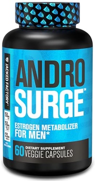 Androsurge Estrogen Blocker for Men - Natural Muscle Builder for Men with DIM, Long Jack, & Grape Se