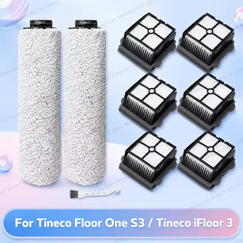 Fit For Tineco Floor One S3 / Tineco iFloor 3 Cordless Wet Dry Vacuum Roller Brush Hepa Filter Repla