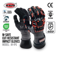 M-SAFE  IMPACT GLOVES / HAND IMPACT PROTECTION GLOVE EN388 4X42CP ADAMAS LINER (MODEL : M-IPG) SIRIM