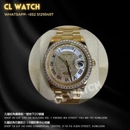 ROLEX DAYDATE 星期日曆型 118348 2012年 鑽石圈板帶碎鑽貝殼面 (二手)