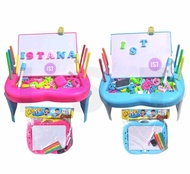Mainan Papan Tulis Magnetic Drawing Board Meja Belajar Anak 1131 Fu