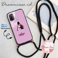 [SS] Softcase glass kaca Sling OPPO A53/A33 [M275] Alphabet dan free nama sendiri untuk OPPO A53 Sof