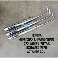 A CLASS EXHAUST PIPE HONDA GBO GBOJ GBO-J FAME GB6 C70 LAMPU BULAT EKZOS PAIP MUFFLER STANDARD CHROM