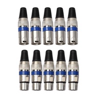 【HJ】 10Pcs XLR 3Pin Male Female MIC Jack Plug Audio Microphone Wire Cable Connector