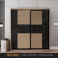 (FREE Shipping & FREE Installation) TECK SENG 8 Feet Sliding Doors Wardrobe / Anti-Jump / 2 Sliding 