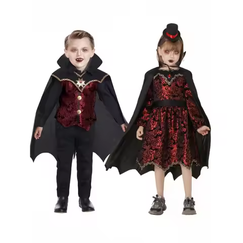 Vampire Dracula Cosplay Dress Up Costumes For 5-10 year old Boy Halloween Vampire Cape Kids Role Pla