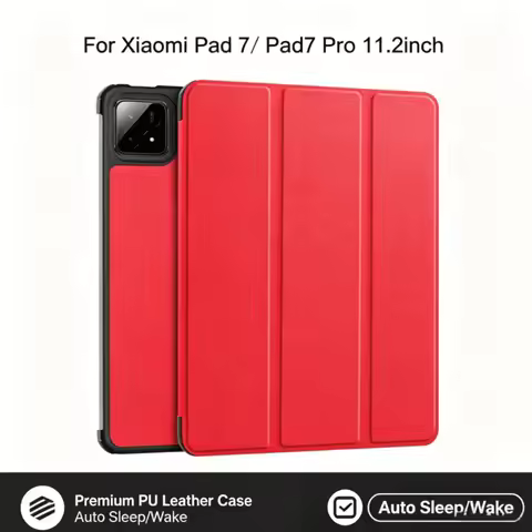 Leather Case For Xiaomi Pad 7 Pad7 Pro 11.2inch Tri-Fold Leather Magnetic Stand Tablet Funda For Xia
