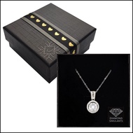 MY JEWEL Platinum Plated Stone Pendant Necklace with Diamond Simulants CZ 3.0 Carat