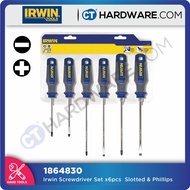 IRWIN 1864830 SCREWDRIVER SET (6PCS)  SLOTTED & PHILLIPS